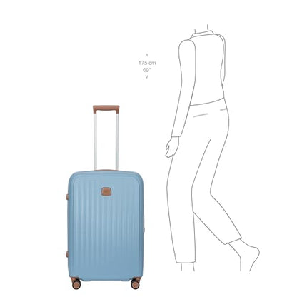 Bric's Taormina Ultra-Light Checked Luggage – Expandable Hard Shell Suitcase with TSA Lock, Anti-Tamper Zippers & 360 Spinner Mobility Wheels - 27 Inch, Sky Blue - color: Sky Blue, size: Checked-Medium