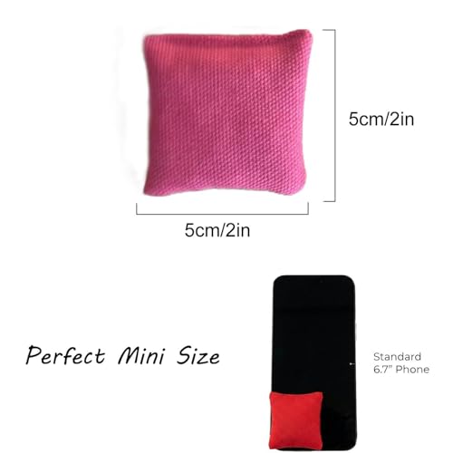 Mini Tossing Bean Bags - High Density Seam Stitchs, Bright Multi Colour Handheld Set, Portable Throwing Competition Prop, Compact Travel Friendly Geometry | Play Kit for Families & Schools