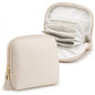 2 Pcs Travel Jewelry Case for Women - Small Jewelry Organizer Box with Velvet Lining, Portable PU Leather Jewelry Storage Case for Necklaces Earrings Rings Bracelets, Cream White