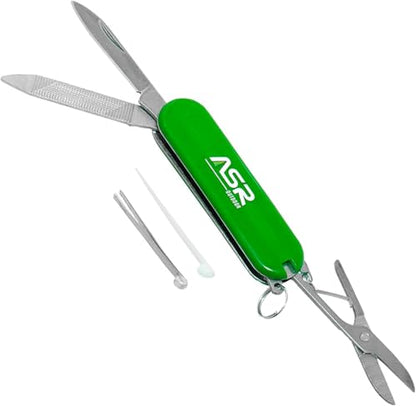 ASR Outdoor Mini EDC Small Pocket Knife Multi Tool - LOGO (Green) - color: Green