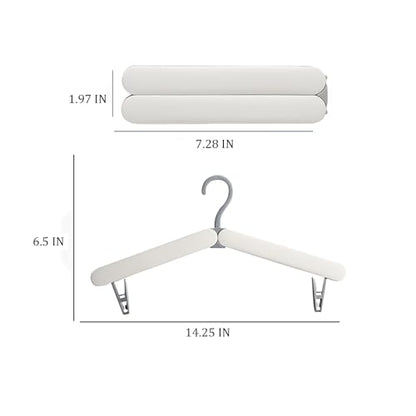 4 Pack Travel Hangers,Foldable Hangers,with Hidden Clips,Lightweight and Portable,Space Saving,Suitable for Skirts, Pants,Suits, Jackets, etc (White) - color: White