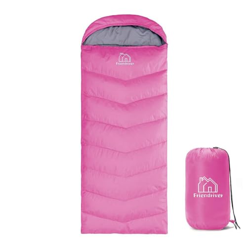 XL Size Upgraded Version of Camping Sleeping Bag 4 Seasons Warm and Cool, Lighter Weight, Adults and Children Can Use Waterproof Camping Bag, Travel and Outdoor Activities - color: Pink Thick, size: 86.6" X 33.46"