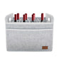 12 Bottle Wine Tote Bag, 15 x 12.6 x 10.6 Inch Collapsible Insulated Thermal Padded Felt Beer Tote, Reusable Wine Storage Bags for Travel Party Camping Picnic Vacation, Grey