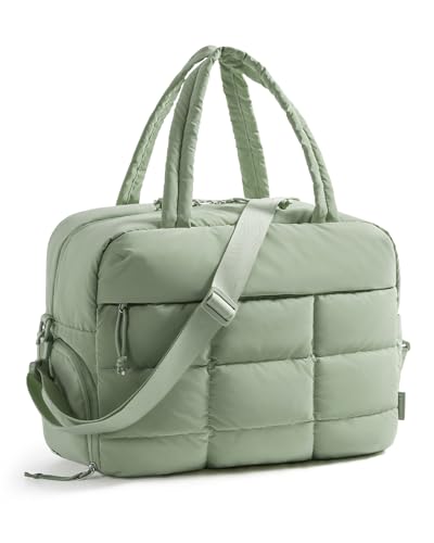 BAGSMART Gym Bag for Women, Carry on Travel Duffel Bag, Water-resistant Weekender with Shoe Compartment for Gym Travel Work, Green, Medium - color: M-Green, size: Medium
