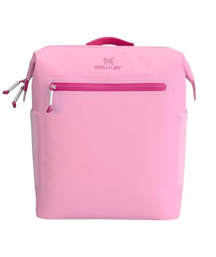 Stanley All Day Madeleine Backpack Soft Cooler 20 Can Cooler with Handle and Shoulder Straps Insulated Travel Bag with Zipper BPA-Free - color: Peony, style: Midi