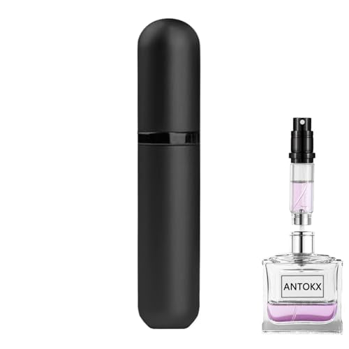 Travel Perfume Bottle Atomizer - 5ML Perfume Atomiser, Scent Pump Case, Leakproof Portable Perfume Sprayer for Women and Men (Black-1) - color: Black-1