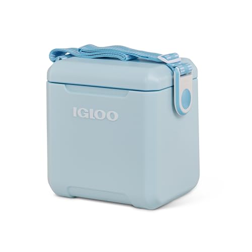 Igloo Tag Along Too Coolers | Insulated Hard Shell Picnic Style Cooler | Rolling Ice Chest - color: Powder Blue, style: Tag Along Too