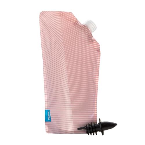 Vapur Collapsible Portable Wine Carrier with Pour Spout, Enjoy Your Beverage On The Go, Perfect for Tailgates, Cruises, Concerts and Camping, 25 Ounce, Rose