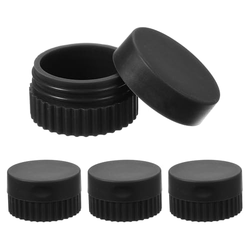uxcell 4pcs Travel Containers for Toiletries, 0.68oz 20ml Small Silicone Cream Jars Leak-proof Travel Essentials with Lid for Cosmetic Body Skin Cream, Black - color: Black