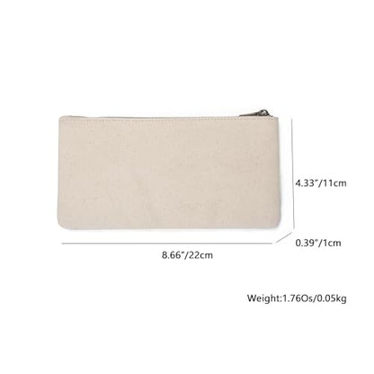 Canvas Pencil Pen Case Stationery Case Pouch Bag (Beige, S) - color: Beige
