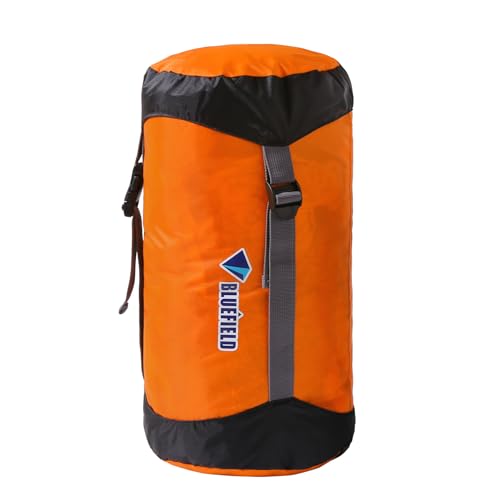 Azarxis Compression Stuff Sack Water-Resistant Ultralight Sleeping Bag Storage Bag Space Saving Gear for Traveling Camping Hiking Backpacking - color: #3 Orange, size: 14L - 45cm x φ20cm