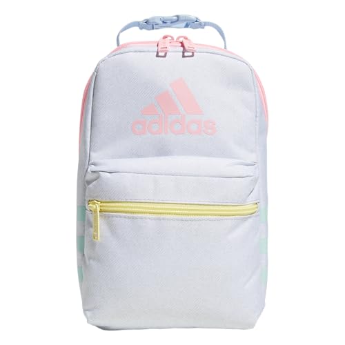 adidas Santiago Lunch Bag Cooler for Women and Men, Insulated Food Container Box with Mesh Pocket, Twill White/Clear Sky Blue/Pink Spark/3.0, One Size - color: Spray Gradient Team Royal Blue/Night Indigo/Frozen Lemon Yellow/4