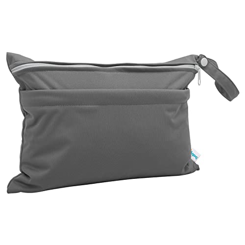 babygoal Wet Dry Bags for Baby Cloth Diapers, Washable Travel Bags, Beach, Pool, Gym Bag for Swimsuits & Wet Clothes with Two Zippered Pockets 3 Pack(S,M,L), 3SML01 - color: Grey