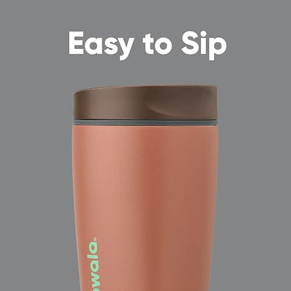 Owala SmoothSip Slider Insulated Stainless Steel Coffee Tumbler, Reusable Iced Coffee Cup, Hot Coffee Travel Mug, BPA Free 12 oz, Grey/Brown (Cozy Cocoa) (Pack of 8) - color: Cozy Cocoa, size: 12 Ounces (Pack of 8)