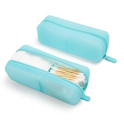 Cotton Pad Swab Travel Case, 2-in-1 Waterproof Organizer, VISFRESH (Blue) - color: Blue