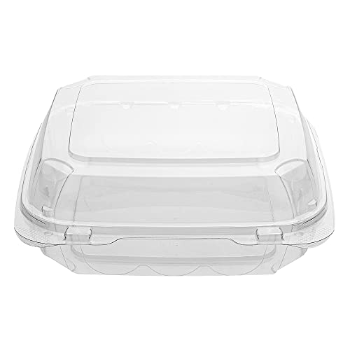 Restaurantware Thermo Tek 33.8 Ounce Clamshell Containers 100 Anti-Fog To Go Food Containers - Freezable Square Clear Plastic Food Packaging Containers Disposable - size: 39 oz