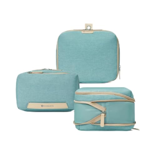 Nordace Travel Packing Organizers Set for Men and Women - 2x Packing Cubes & 1x Wash Pouch - Durable & Water Resistant (Aqua) - color: Aqua