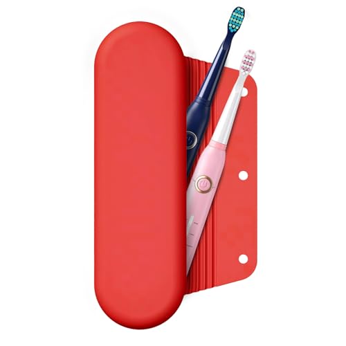 Silicone Electric Toothbrush Travel Case, Manual Toothbrush Travel Cover for Men and Women,Toothbrush Holder for Travel,Gym and More, Fits Most Manual and Electric Toothbrushes - Red - color: Red