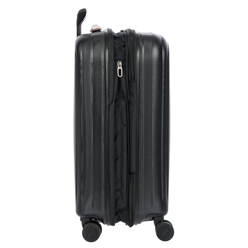 Bric's Taormina Ultra-Light Carry-On Spinner – Airline Approved Expandable Hard Shell Suitcase with TSA Lock, Anti-Tamper Zippers & Built-In USB Port - 21 Inch, Black - color: Black, size: Carry-On