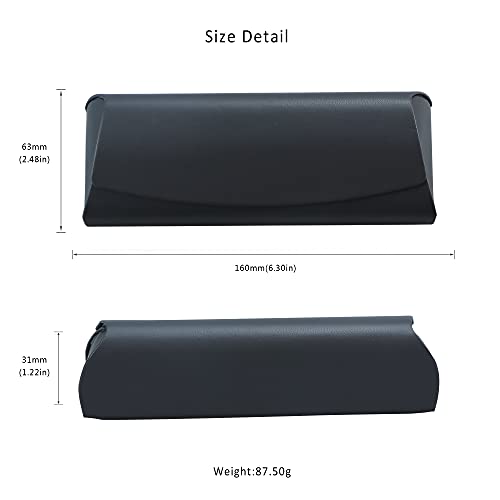 LifeArt Eyeglass Case Hard Shell, Portable Sunglass Case for Women and Men, fashionable PU Leather Eyeglass Case, Lightweight - color: 643(black)