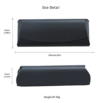 LifeArt Eyeglass Case Hard Shell, Portable Sunglass Case for Women and Men, fashionable PU Leather Eyeglass Case, Lightweight - color: 643(black)