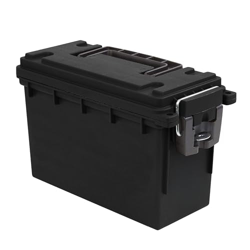 Sheffield 12629 Ammo Storage Box, .30 Cal Field Boxes, Lockable Storage Box with Handle, Secures Hunting Gear, Supplies, and Bullets, Made in USA - color: Black, size: Standard Single