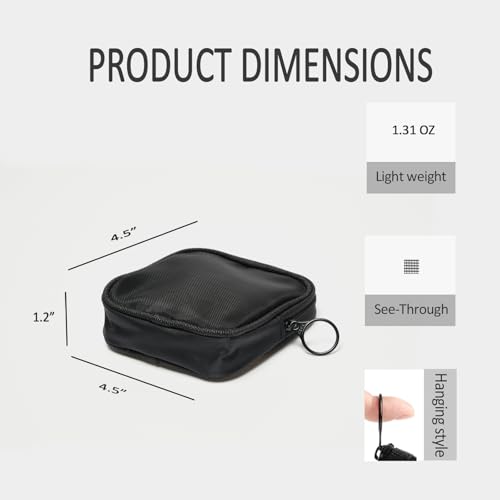 Patu Mesh Travel Toiletry Bag, Transparent Standing Pouch, Portable Shaving Washing Kits Organizer, Personal Care Trip Case, Pack of 2 (Size S), Black - size: Small (Pack of 2)