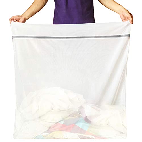 Runtoo 36 x 36 inches Extra Large Laundry Bag Delicates Wash Bags Camp Travel Heavy Duty Zipper Big Net Sweater Curtain Bedding Robes Blanket Jumbo Toys Organizer (Fine) - size: 1 PACK