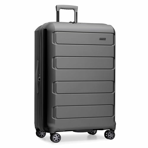 Traveler's Choice Pagosa Hardshell Expandable Luggage with Spinner Wheels, Gray, 30-Inch Large - color: Gray, size: 30-Inch Large