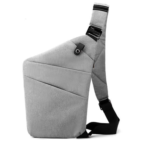 Anti Theft Travel Bag, One Shoulder Large Capacity Cross-body Bag Chest Fashion Lightweight Sling Bags for Travel Sports - color: Grey, style: Right Shoulder