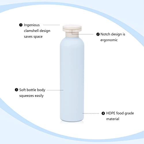 8.8 oz Travel Shampoo Bottles, Refillable Flip Cap Squeeze Bottles for Toiletries, Large Leakage-proof Travel Shampoo and Conditioner Bottles (Blue) - color: Blue, size: 260ml/8.8oz