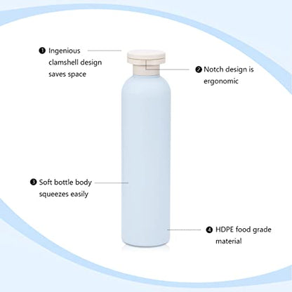 8.8 oz Travel Shampoo Bottles, Refillable Flip Cap Squeeze Bottles for Toiletries, Large Leakage-proof Travel Shampoo and Conditioner Bottles (Blue) - color: Blue, size: 260ml/8.8oz