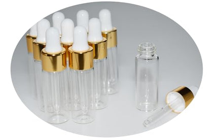 Small Dropper Bottle, 10pcs 5ml Mini Sample Dropper Bottles Mini Makeup Containers for Travel Liquids Tiny Glass - size: 5ml