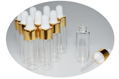 Small Dropper Bottle, 10pcs 5ml Mini Sample Dropper Bottles Mini Makeup Containers for Travel Liquids Tiny Glass - size: 5ml