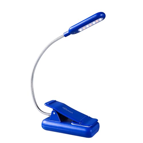 VAVOFO Rechargeable Book Light for Reading in Bed Kids, 7 LED Reading Light with 9-Level Warm Cool White Daylight, Eye Care Lamp with Power Indicator for Bookworms (Royal Blue) - color: Royal Blue