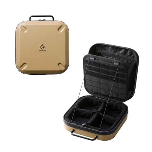 ELECOM NESTOUT Gear Storage Case, Lightweight Hard Shell, Water-Resistant, Stackable Organizer with Padded Dividers, Impact Resistant, Fits Travel Outdoor Batteries Tech Accessories - color: Beige