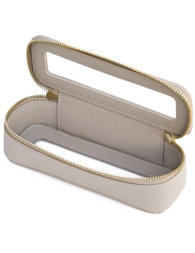 Popvibe Clear Makeup Bag Travel Cosmetic Case Transparent Toiletry Bag with Zipper, Portable Make Up Organizer Traveling Compact Car Bag for Essentials - color: Stone, style: Slim Sleek