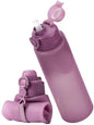 TakeToday Collapsible Water Bottles 32oz, Foldable Travel Bottle, TSA-Approved Leakproof Newly Silicone Water Bottle for Hiking, Travel, Outdoors, Purple - color: Purple
