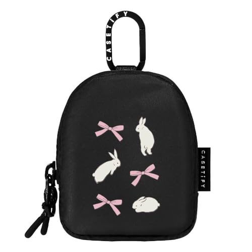 CASETiFY Earbuds Pouch - Rabbit Ribbon - Black - color: Rabbit Ribbon