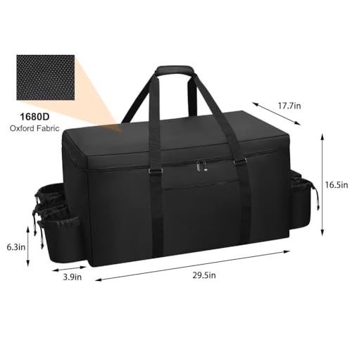 Grill Carry Bag for Weber Q1000 Q1200 Liquid Propane Grill, 1680D Heavy Duty Water Resistant Outdoor BBQ Grill Bag, with Multi-pockets and Padded Handle
