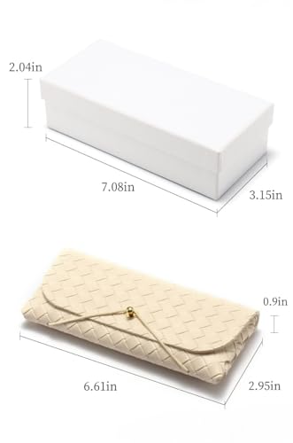 Portable Leather Glasses Case Anti-pressure Glasses Bag Coin Purse Storage Bag Suitable for Men and Women - color: White