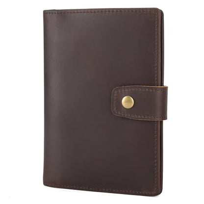 Polare Slim RFID Blocking Leather Passport Holder Travel Bifold Wallet For Men (Dark Brown(Snap Version)) - color: Dark Brown(Snap Version)