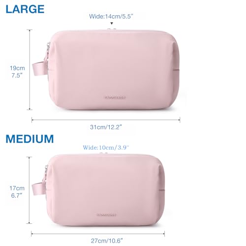 BAGSMART Toiletry Bag for Men, Travel Toiletry Organizer Dopp Kit Water-resistant Shaving Bag for Toiletries Accessories, Door Room Essentials,Pink-large - color: Pink, size: Large