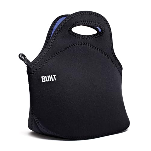Built Gourmet Getaway Lunch Bag - Insulated Neoprene Lunch Box for Women and Men, Collapsible and Machine Washable, Black - color: Black