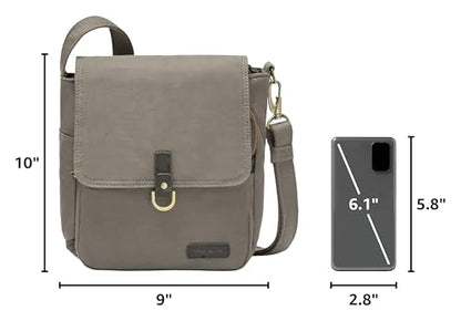 Travelon Anti-Theft Courier Tour Bag - color: Stone Gray