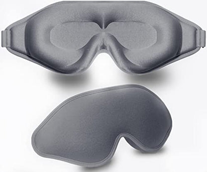 Sleep Mask, 3D Deep Contoured Eye Covers for Sleeping, 99% Block Out Light Eye Mask, Zero Pressure Cup Blindfold for Men Women, with Adjustable Strap for Sleeping, Yoga, Traveling (Grey) - color: Grey