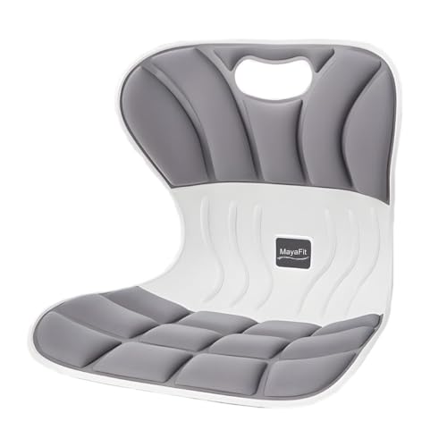 Ergonomic Lumbar Support Cushion, Grey, 460mm x 440mm x 340mm, Large, for Office Chairs & Car Seats, Posture Correction, Pregnancy Comfort,110-300 lbs Capacity - color: Grey, size: Large