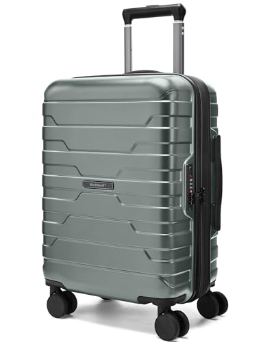 BAGSMART Carry On Luggage 22x14x9 Airline Approved with Spinner Wheels,Lightweight 20 Inch Luggage with TSA Lock,Expandable Hard Shell Carry On Suitcases for Men Women,Olive - color: Olive
