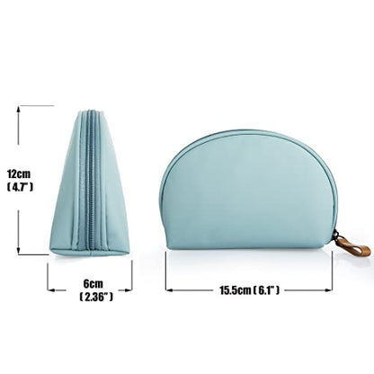 Hekyip Half Moon Cosmetic Beauty Bag for Purse Travel Handy Makeup Pouch for Women Girls (Mint) - color: Mint