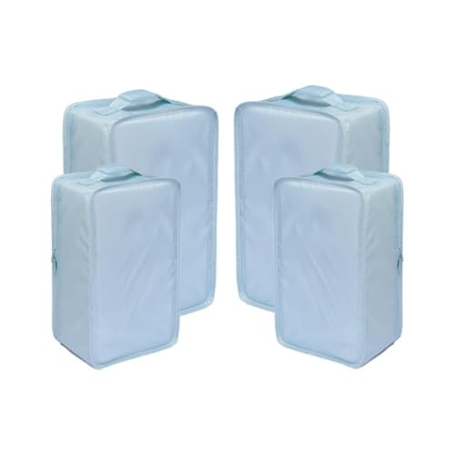 Travel Shoe Bags, Foldable Waterproof Shoe Pouches Organizer-Double Layer (2+2 Blue Shoebags) - color: Blue, size: 2+2 Packs